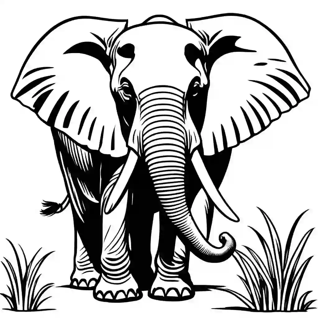 African Elephants coloring pages